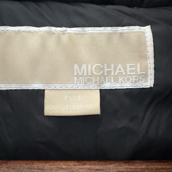 Michael Michael Kors Women Black Down Puffer Winter Coat Faux Fur Trim Hood PXXS - Picture 5 of 16